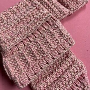 Pink cashmere wool socks large handmade NEW